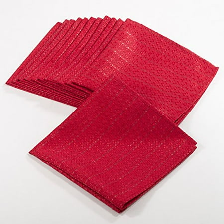 

Fennco Styles Gloria Collection Stitched Design Dinner Napkin (Set of 12 Red)