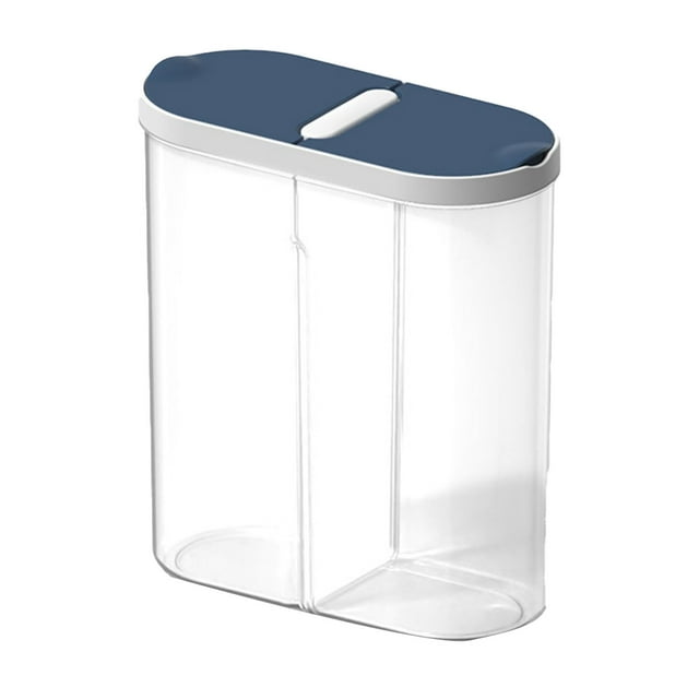 Space Saving Divided Cereal Container for Kitchen, Plastic Airtight Grain Food Dispenser Storage Container