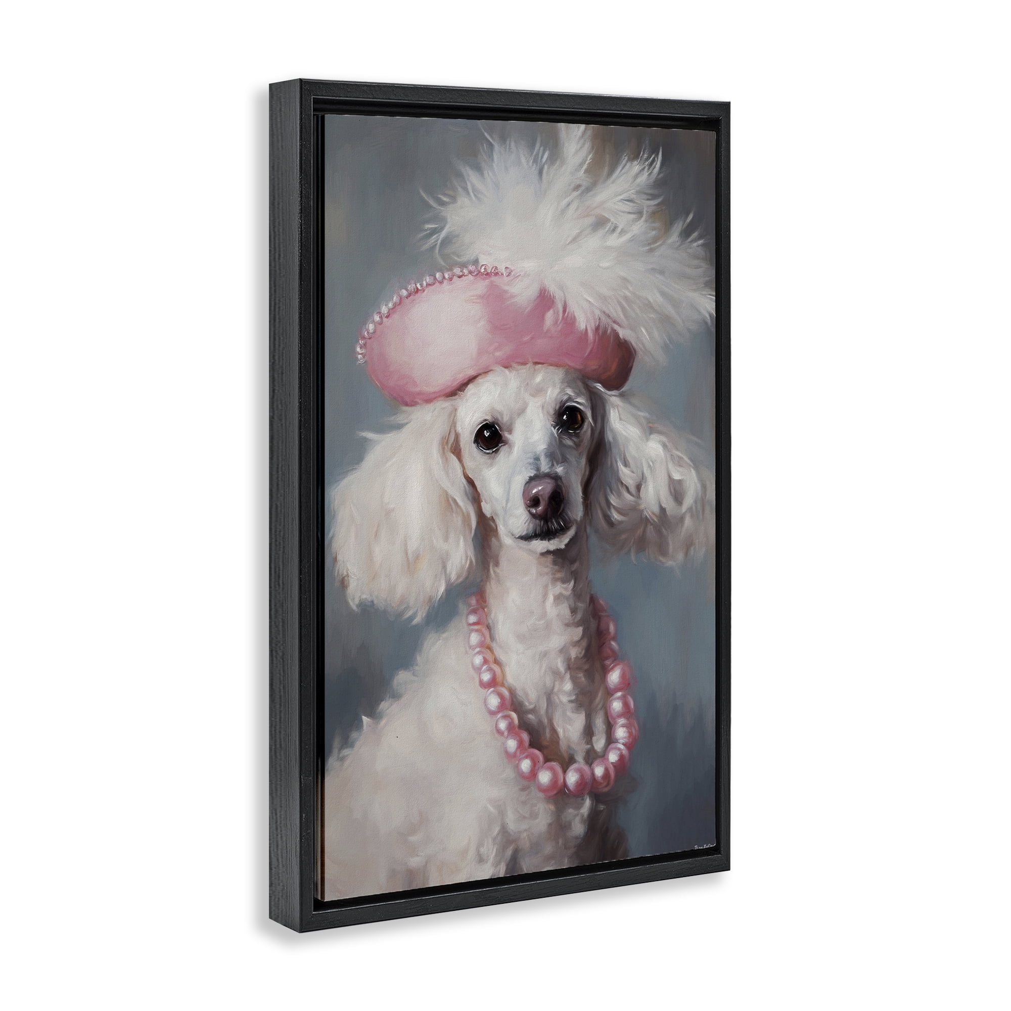 Stupell Industries Beautiful Collette Pup Black Framed Floater Canvas Wall Art, design by Tina LeCour