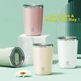 thumbnail image 2 of DaaSiGwaa Rechargeable Self Stirring Mug - Magnetic Electric Auto Mixing Stainless Steel Cup for Office/Kitchen/Travel/Home Coffee/Tea/Hot Chocolate/Milk-410 ml/13.9 oz(Green), 2 of 6