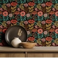 thumbnail image 5 of S4Sassy Self Adhesive Wallpaper, Vintage Garden Bloom Wallpaper, Black Removable Diy Vinyl Wall Covering, Plain Peel And Stick Contact Paper For Entryway Accent Wall, Easy Home Decor(25"X240"), 5 of 9