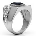 thumbnail image 4 of High polished (no plating) Stainless Steel Ring with Synthetic Synthetic Glass in Montana for Women Montana Stone Color Style TK587 Size 10, 4 of 4