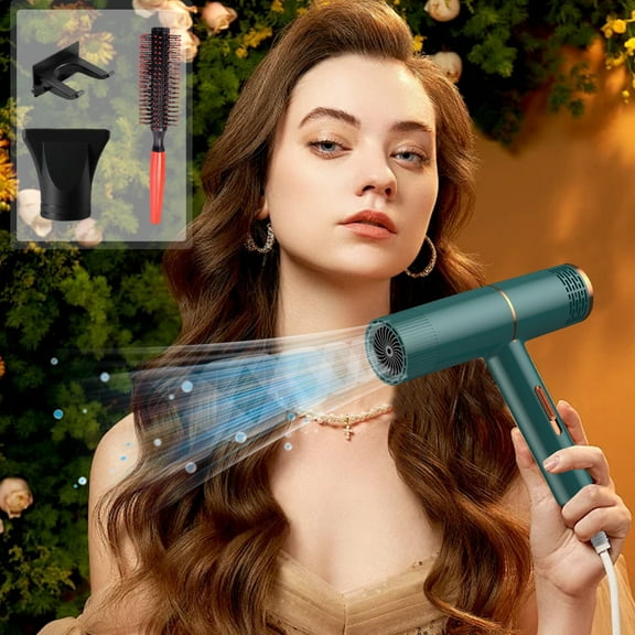 Travel Hair Dryer, High‑Speed Ionic Blow Dryer with Diffuser & Concentrator, 3 Heat/Speed Settings, Overheat Protection, Compact & Lightweight for Home & Travel