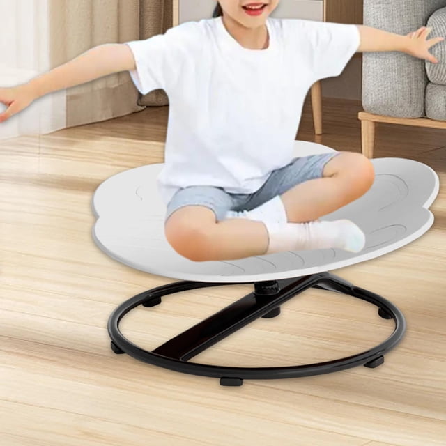 Silla de juguetes sensoriales para niños, juguetes de equilibrio para niños, juguete científico antideslizante, taburete giratorio, equipo físico que Gris