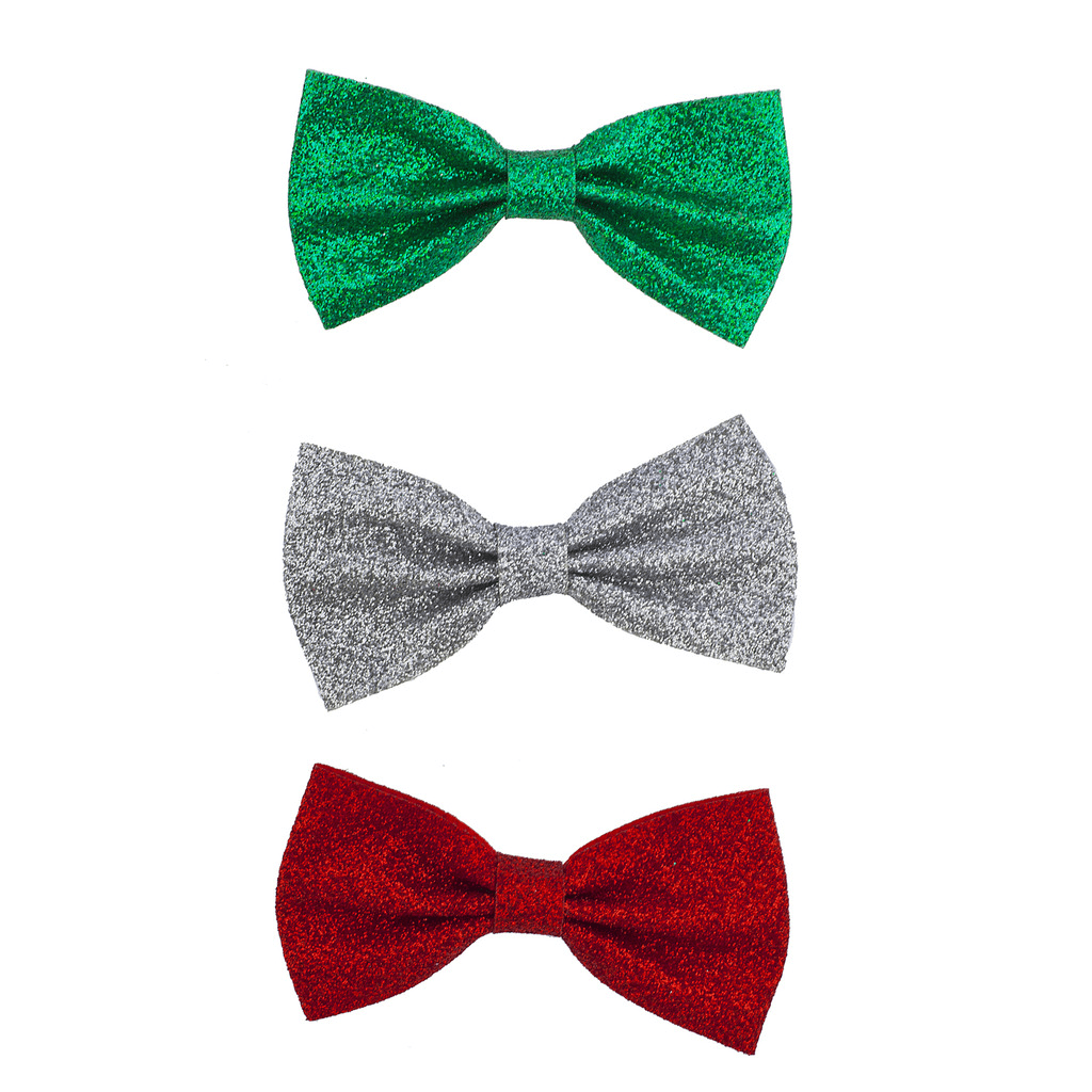 hair bows christmas ribbon girl accessories clip elastic red green medium tuxedo 