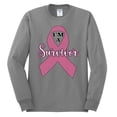 thumbnail image 2 of Wild Bobby Pink I'm A Breast Cancer Survivor Breast Cancer Awareness Men Long Sleeve Shirt, Heather Grey, XX-Large, 2 of 6
