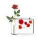 thumbnail image 1 of Resumen El círculo rojo Flores Pintura arte Botella de decoración de jarrones colgantes de flores rosas artificiales, 1 of 3