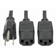 thumbnail image 3 of Tripp Lite Dual IEC Power Cord Splitter Cable 5-15P to 2x IEC-320 C13 18in (P006-18N-2), 3 of 4