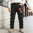 thumbnail image 6 of Angala Boys Distressed Jeans High Street Fashion Casual Long Pants For Kids Comfortable Stretch Denim Trousers Spring Autumn Elastic Cozy Lightweight Children Trousers 5-6 Years, 6 of 9