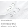 thumbnail image 4 of 20G Nose Rings Hoop,Nose Studs Sets for Women Men,Stainless Steel Hinged Clicker Segment,Nose Rings Hoop Helix Cartilage Daith Tragus Sleeper Earrings(3pcs,6mm+8mm+10mm,Silver), 4 of 8