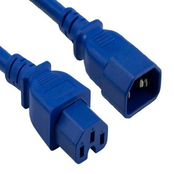 SANOXY Cables and Adapters; 10ft 14 AWG 15A 250V Power Cord (IEC320 C14 to IEC320 C15), Blue