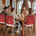 thumbnail image 5 of Red Christmas Chair Covers Set of 1 Shiny Star Xmas Tree Balls Snowflakes Winter Chair Back Covers Stretch Removable Washable Slipcovers Protector for Dining Room Kitchen Party Decor, 5 of 5