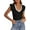 Black White, variant on Womens V Neck Summer Tops Ruffle Sleeveless Slim Fit T Shirts Going Out Casual Blouses