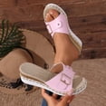 thumbnail image 5 of Willtoo Orthopedic Wedge Sandals For Women Dressy Summer Comfortable Walking Open Toe Slide Sandals Slip On Buckle Slides, 5 of 6