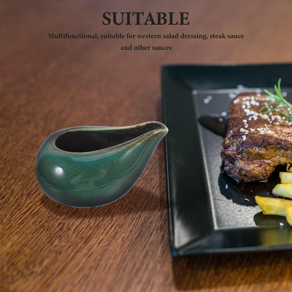 Hemoton Mini Porcelain Creamer Small Gravy Boat No Handle Ceramic Creamer Pitcher Syrup Dispenser Milk Jug For Coffee Tea Jam Sauces