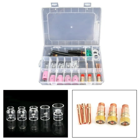 

31xTIG Welding Torch Stubby Gas Lens Pyrex Glass Cup Set For WP-17/18/26 Parts