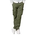 thumbnail image 2 of Dagegui Men's Cargo Pants Summer Zipper Hiking Pants with Pockets Casual Solid Straight Fit Tactical Pants Fashion Outdoor Jogger Long Pants, 2 of 7