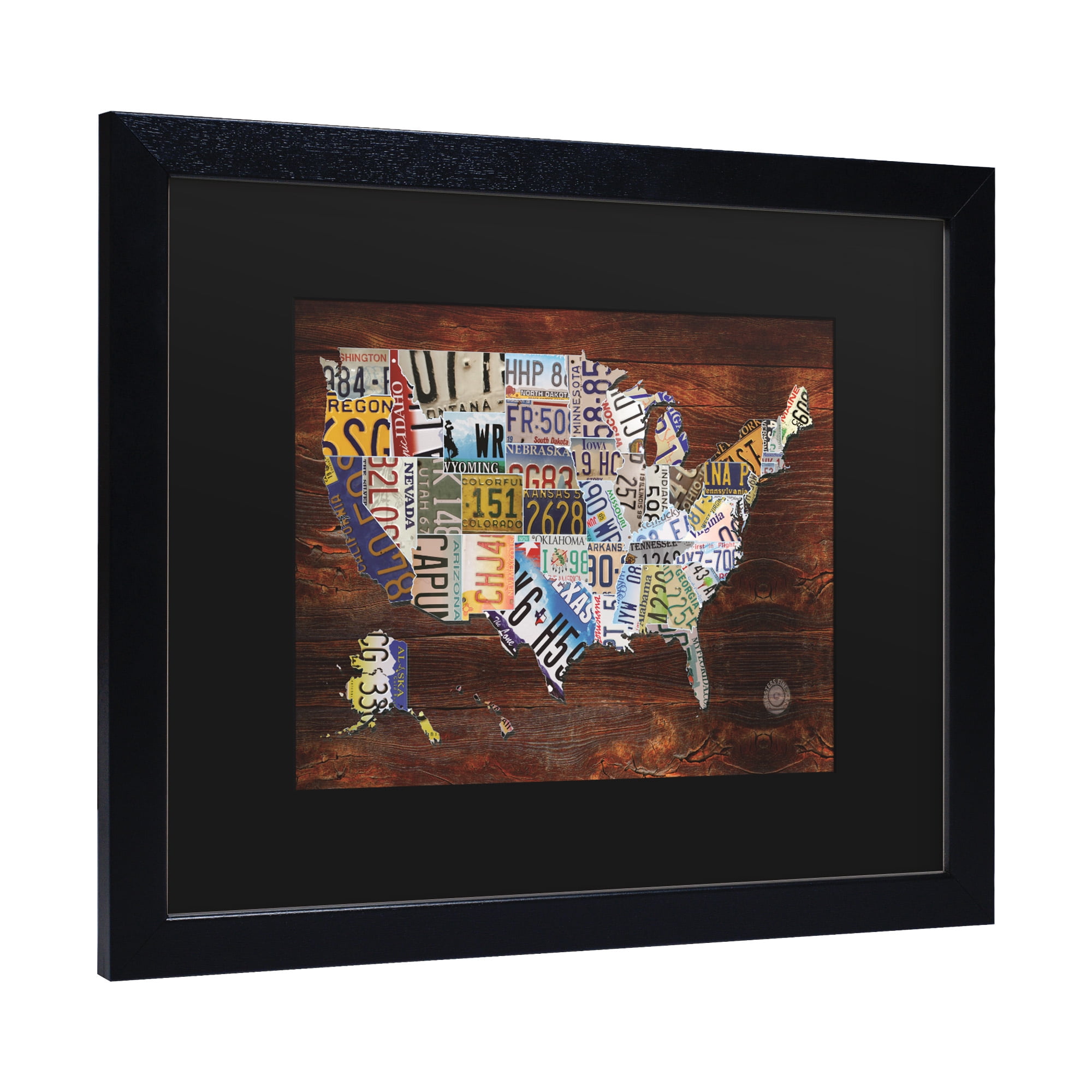 Trademark Fine Art 'USA License Plate Map on Wood' Canvas Art by Masters Fine Art