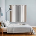 thumbnail image 4 of Brown Grey Kitchen Curtains 63 Inch Length, Gray Farmhouse Modern Rustic Grommet Top Bedroom Living Room Curtains, Light Filtering Cafe Curtain Drapes 2 Panels Set 84''x63'', 4 of 9