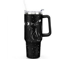thumbnail image 2 of 40OZ Black Cat Tumbler Gothic Horror with Handle and Straw Travel Coffee Mug Stainless Steel Insulated Cup, Halloween Holiday Gifts for Witch, 2 of 6
