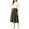 thumbnail image 2 of MODA NOVA Junior's Metallic Accordion Elastic Waist Pleated Midi Skirt, 2 of 6