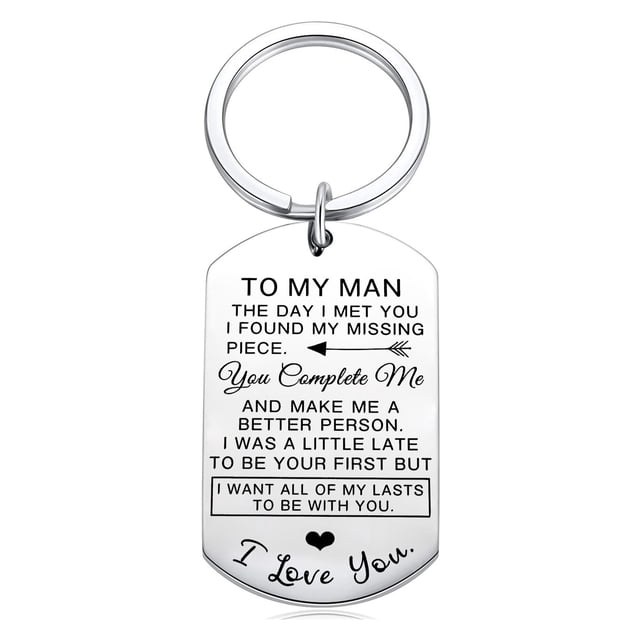 Llavero de acero inoxidable para el día de San Valentín, regalo de aniversario, pareja, marca militar, europeo y americano PARA MI HOMBRE/MUJER