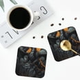 thumbnail image 5 of Honeii Full Moon Black Dragon Print Leather Coaster Set of 6, Ideal for Safeguarding Your Furniture from Drinks Spills and Effortless Cleanup,Square, 5 of 7