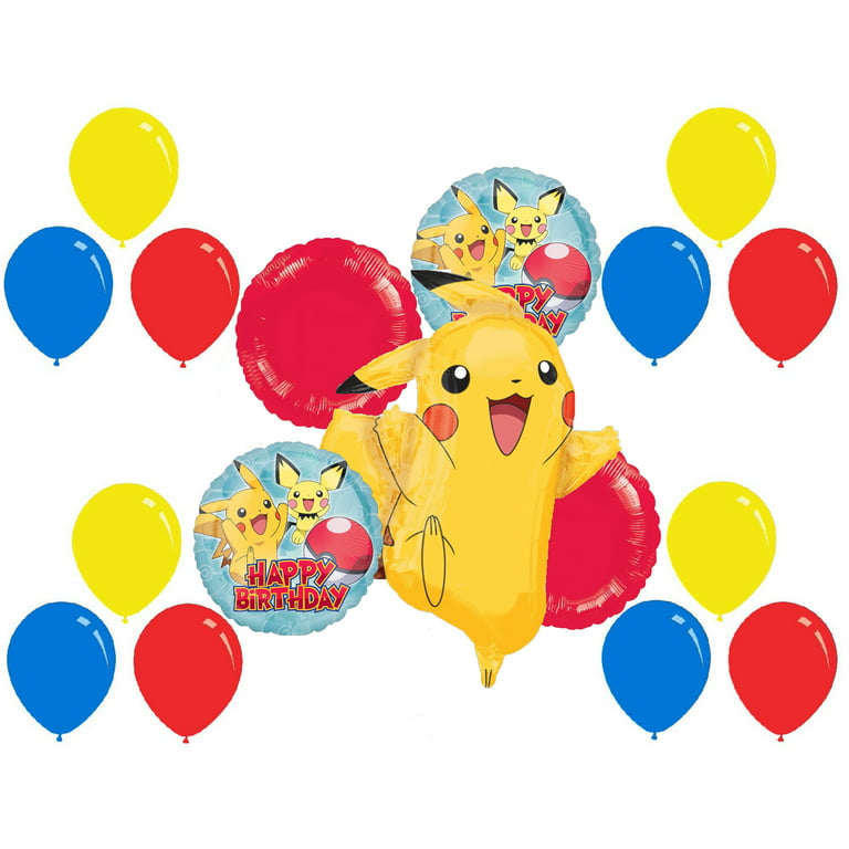 Pokemon GO Pikachu 17 Piece Balloon Bouquet Party Decoration Happy Birthday