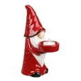 thumbnail image 2 of Northlight 8.25" Red and White Ceramic Christmas Gnome Tealight Candle Holder, 2 of 2
