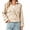 Beige, variant on Long Sleeve Double Breasted Women Casual Trench Coat Crop Jacket