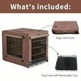 thumbnail image 2 of Dog Crates for Small Size Dogs Indoor Double Door Dog Kennels Houses for Puppy and Cats Collapsible Metal Contour Dog Cages Brown 24.0 L x 18.0 W x 20.0 H, 2 of 7