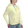 thumbnail image 6 of Lsque Lemon Yellow Checkboard Pattern Casual Women's Hoodie,Hooded Sweatshirt with Kangaroo Pocket,Pullover Hoodie with Eye-catching Drawstrings-XX-Large, 6 of 7