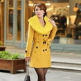 thumbnail image 2 of Vedolay Women Coats Winter 2023 Solid Fashion Business Elegant Coat Fall Coat Yellow,4XL, 2 of 2