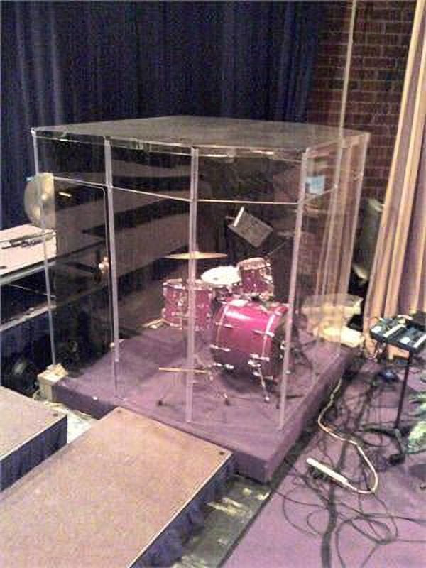 PENNZONI Drum Booth, Drum Shield, 6ft Tall, Acrylic Sound Proof Panels w/ Living Hinges