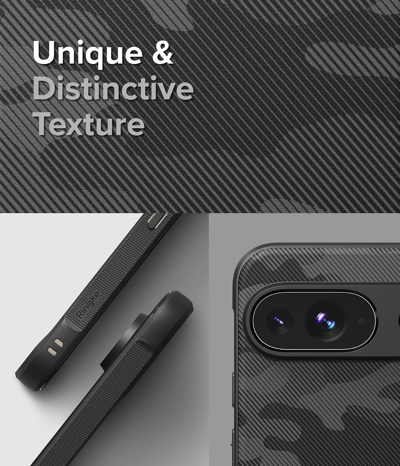 Ringke Pixel 9 [Onyx] High Quality Flexible Heavy Duty Durable Phone Case - Camo Black