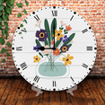 thumbnail image 2 of Eveokoki 10 Inch Plants Flowers Wood Wall Clock, Small Vintage Kitchen Clocks Decorative, Rustic Battery Operated Wall Clocks for Living Room Bedroom Bathroom Office, 2 of 8