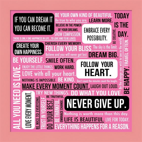 Great Art Now Never Give Up 1 by Louise Carey, Framed Wall Art, 14W x 14H