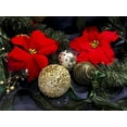 thumbnail image 3 of 4 pcs Artificial Poinsettia Flowers, 7 Heads Fake Poinsettia Bouquet Red Christmas Flowers for Home Door Stair Garden Christmas Tree Decoration, 3 of 5