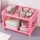 thumbnail image 1 of Organizador de escritorio doble | Almacenamiento de plástico de 5 niveles para oficina, escuela y baño | Blanco, rosa y azul | Multicompartimento para papelería, cosméticos y utensilios de cocina, 1 of 6