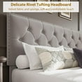 thumbnail image 5 of Vintage Velvet Full Size Bed Frame with Storage - Upholstered Platform Bed with 2 Drawers, Tufted Wingback Headboard, Wood Slat Support, No Box Spring Needed, Beige, 5 of 6