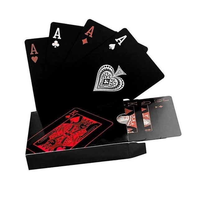 Juego de Naipes a Prueba de Agua PVC Baraja 54 Cartas Negro Vanguardia Imports Juego de Naipes 54 Cartas