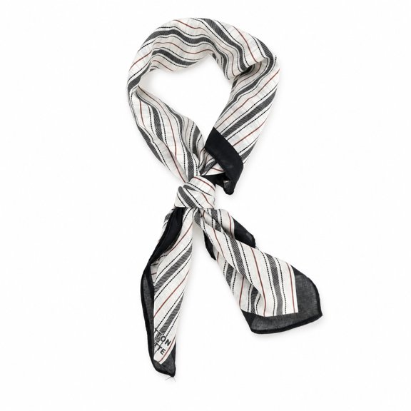 Unique Bargains 1 Pc Head Scarves Bandana Stripe Neck Scarf Black White