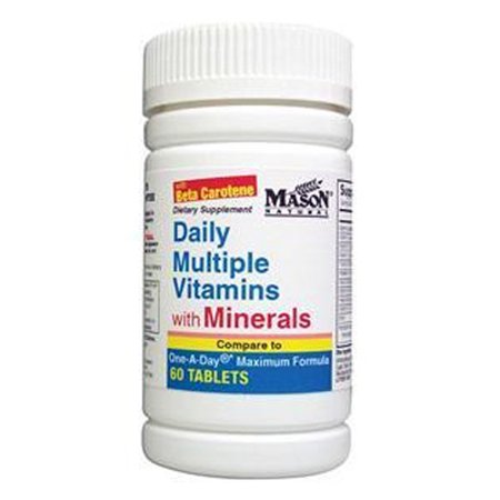 Mason Natural  Daily Multiple Vitamins With Minerals Compare To One A Day Maximum Formula - 60 (Best Vitamins And Minerals To Take Daily)