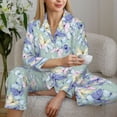 thumbnail image 4 of Wukai Colorful Butterfly Print Women's Pajama Set - Soft Long Sleeve Sleepwear for Comfort and Style-Small, 4 of 9