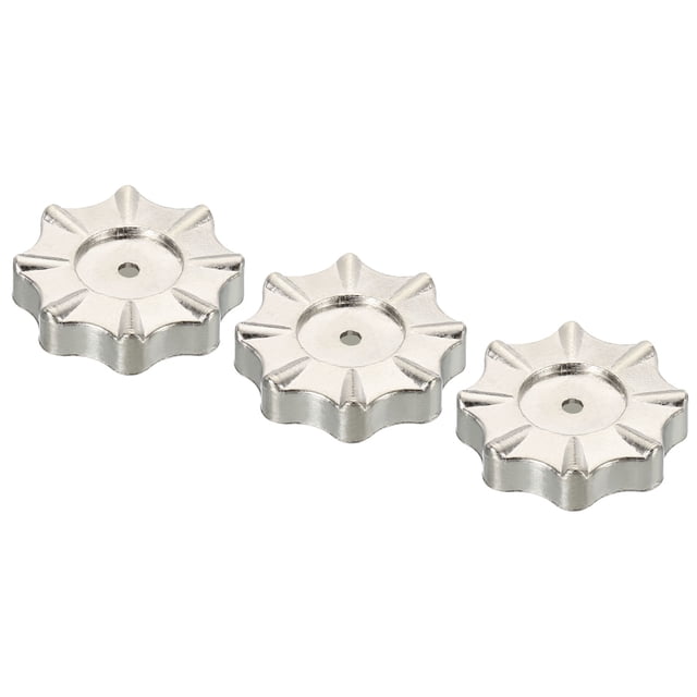 Manijas de grifo de rueda redonda Uxcell, manómetros, perilla de broca cuadrada, reemplazo de volante de zinc, paquete de 3