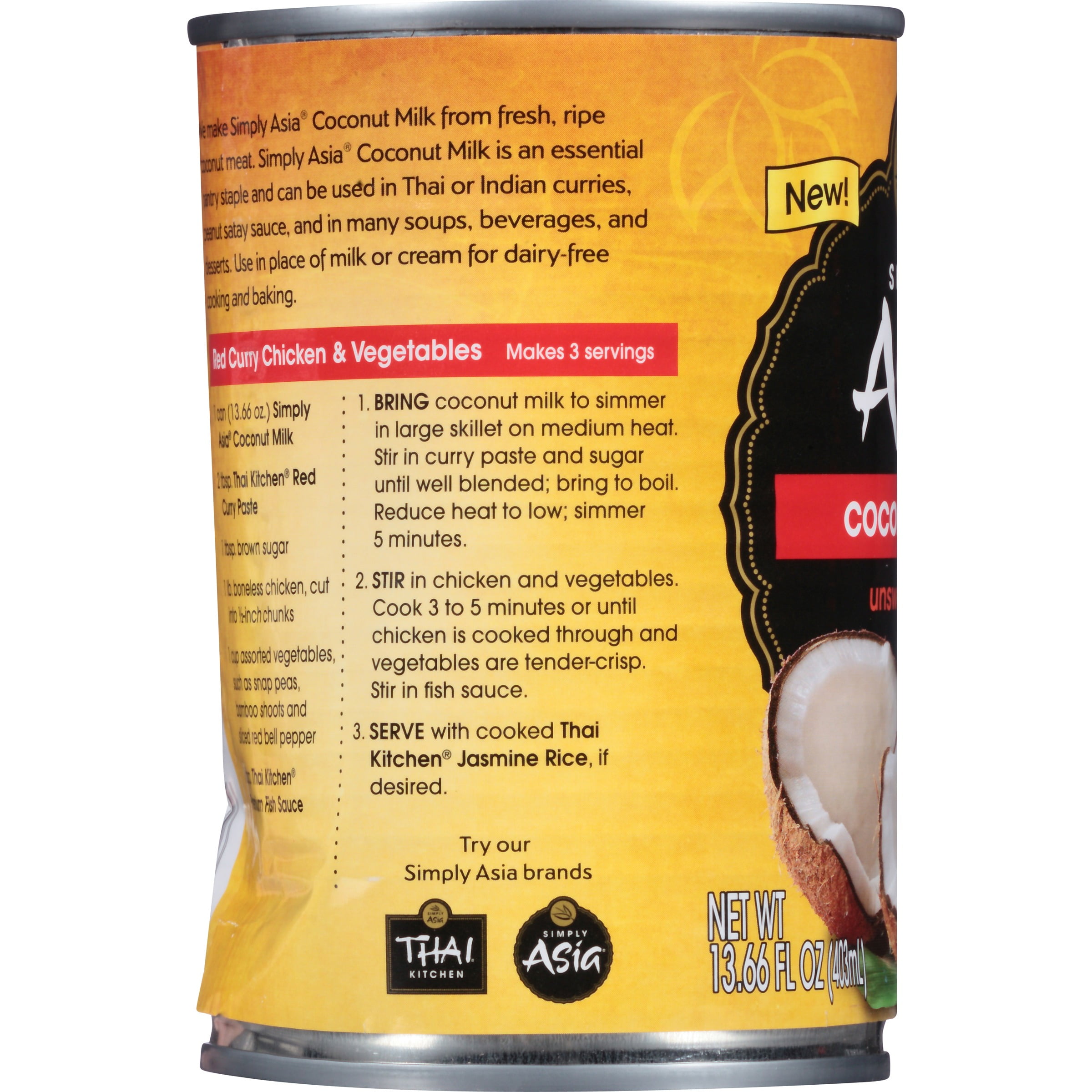 Simply Asia Unsweetened Coconut Milk, 13.66 fl oz