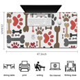 thumbnail image 5 of Long Mouse Pads for Desk,Paw Prints and Bones Desk Mats on Top Of Desks, Desk Mouse Pad Extra Large with 3mm Non-Slip Base and Stitched Edge for Gaming,Office,Work,Home 47.3"x23.6", 5 of 6