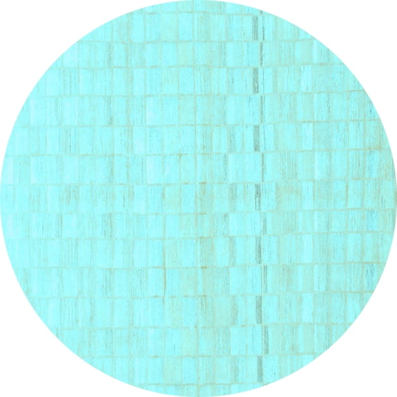 Ahgly Company Indoor Round Solid Light Blue Modern Area Rugs, 4' Round