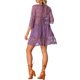 thumbnail image 3 of INSPIRAR CHIC Blusa de Manga Larga con Escote en V Profundo de Encaje Bordado de Malla Transparente Morado M, 3 of 6