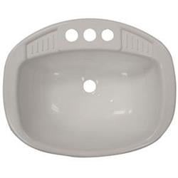LaSalle Bristol 16270PWA 17 x 20 in. Poly Oval Lavatory Single RV Bathroom Sink, White